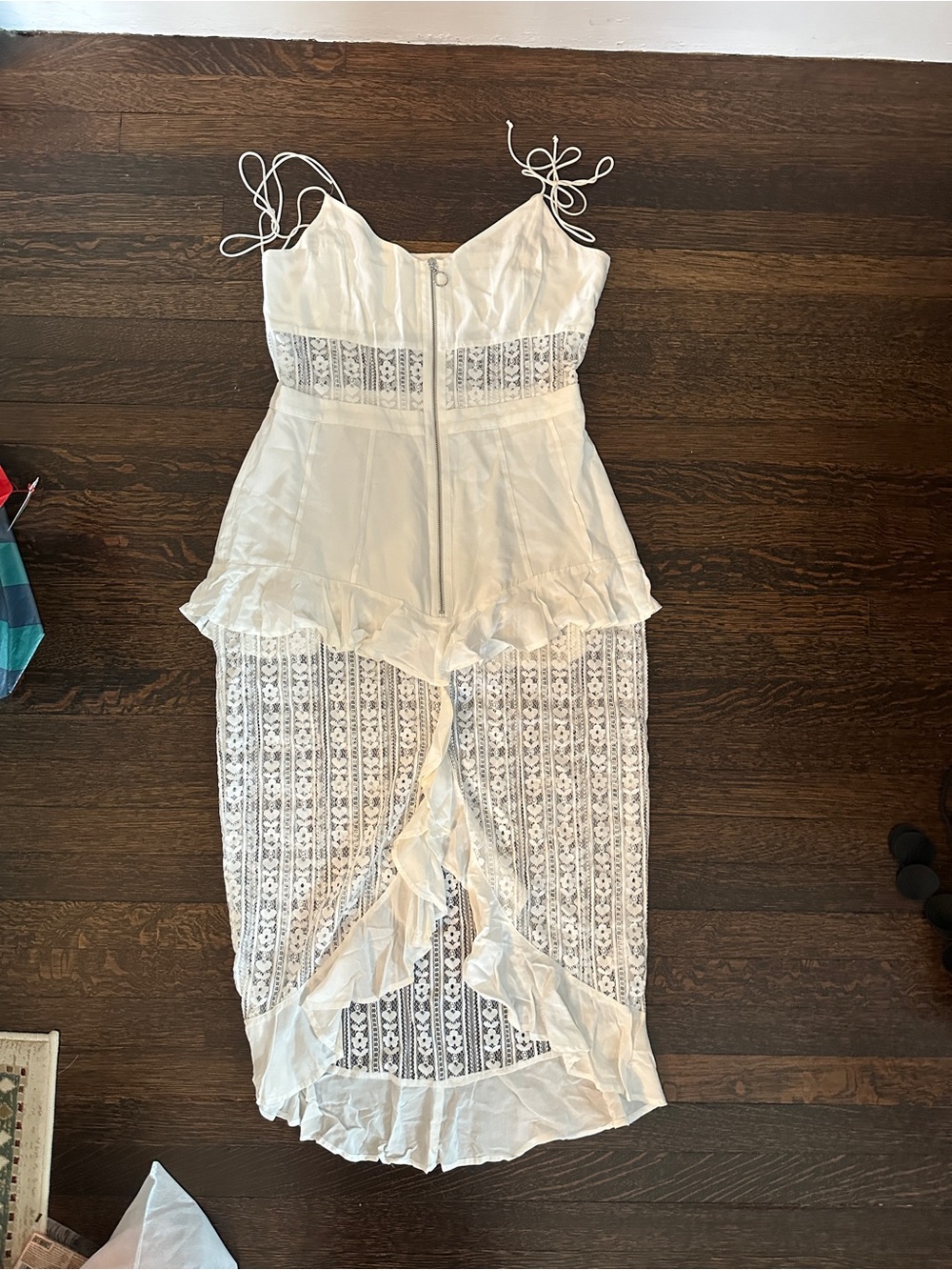 For Love And Lemons White Lace Ruffle Midi Dress - Picture 3 of 6